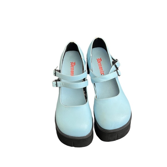 Demonia Kera MaryJane Blue Platform Heels - Picture 14 of 15